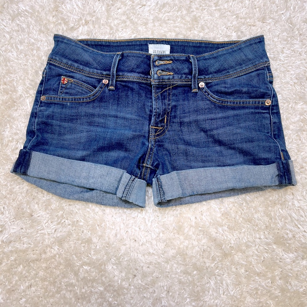 HUDSON || Cuffed Denim Shorts SZ 24 - Picture 1 of 4
